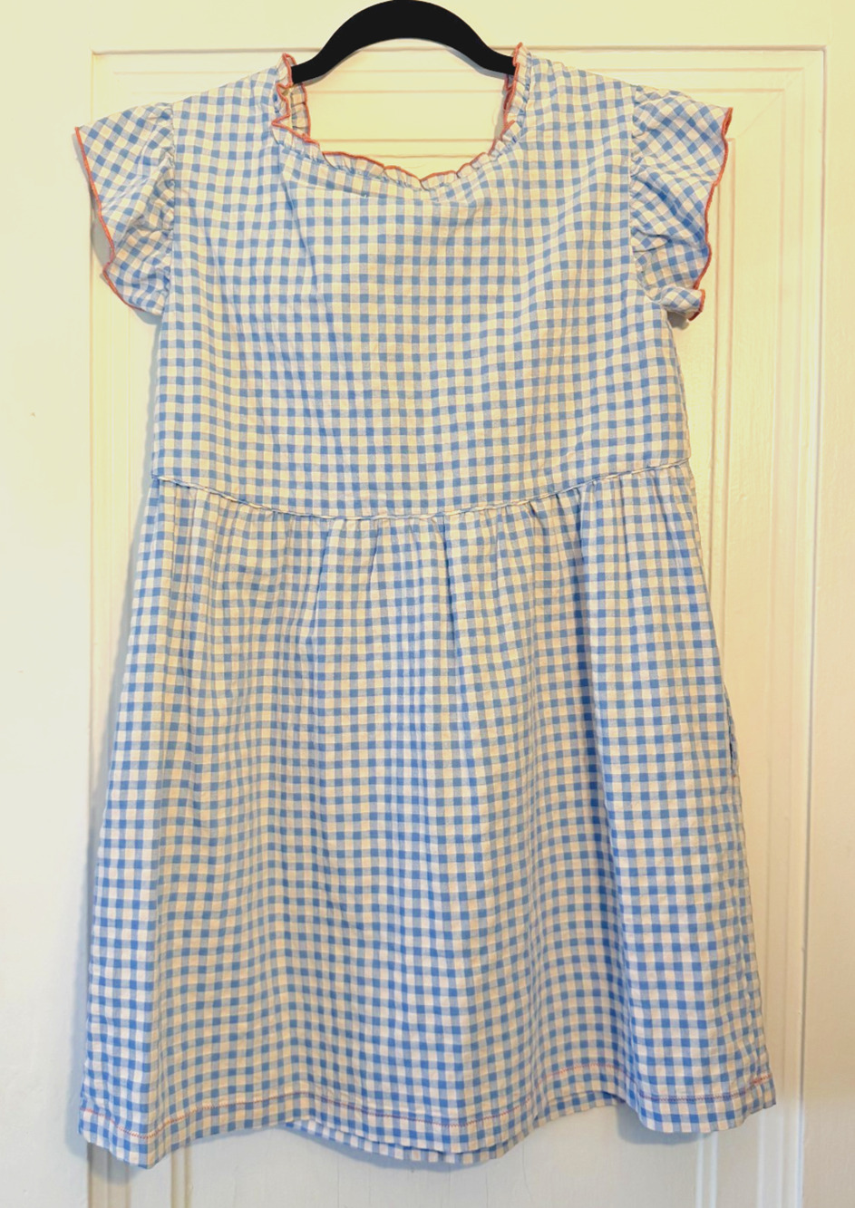 Zara Kids S/S 2025 NWT Limited Edition Blue & White Gingham Dress, size 11-12